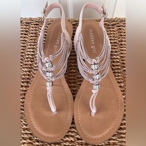 Madden Girl Tangle Thong‎ Sandals Rhinestones Blush Fab Size 7.5